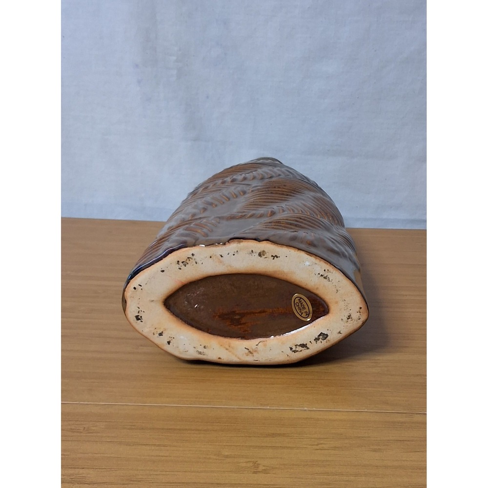 Vintage Style Brown Botanical Set Including Fern Vase & Hammered Metal Leaf Tray - Picture 5 of 10